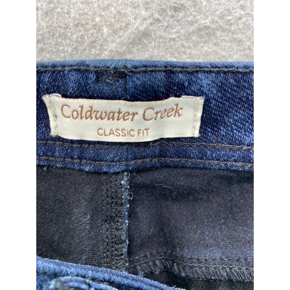Coldwater Creek‎ Jeans Sz 14 Classic Fit Straight Leg Indigo Blue Stretch Staple - Picture 9 of 13